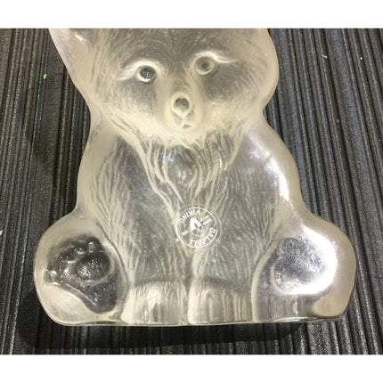 Viking Dalzell Frosted Glass Bear Figurine Handmade USA w/ Original Sticker