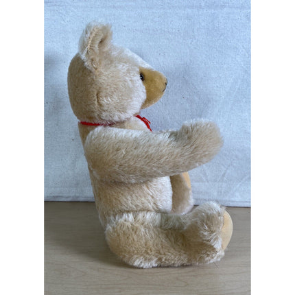 Steiff #0201/36 Original Teddy Bear – 9" Plush with Bow, Tag & Button