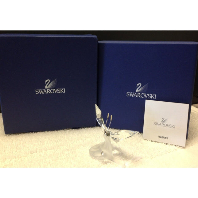 Swarovski Crystal Butterfly on Frosted Leaf Figurine #0182920 w/ Original Box
