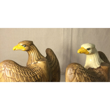 Mid-Century Atlantic Mold Eagles Plaster Chalkware Sculpture Figurine