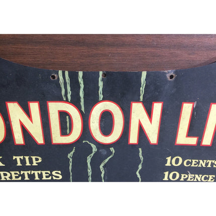 Early 1900s London Life Cigarettes Tin Advertising Sign – Extremely Rare Version
