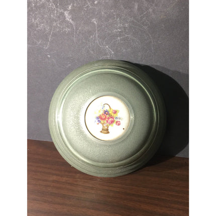 Vintage 1950s Musical Powder Box Enamel Bouquet of Flowers Working