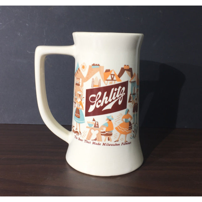 VTG Schlitz Beer Ceramic Advertising Mug – “The Beer That Made Milwaukee Famous”