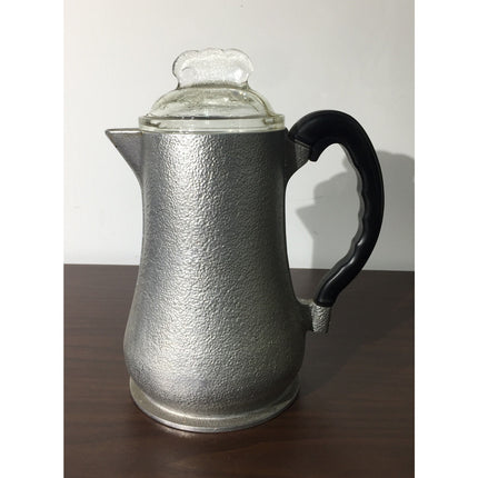 1950s Guardian Service Textured Aluminum Pitcher w/ Glass Lid