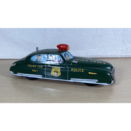 Vintage 1950s–60s Marx Dick Tracy Police Patrol Squad #1 Pressed Steel Toy Car