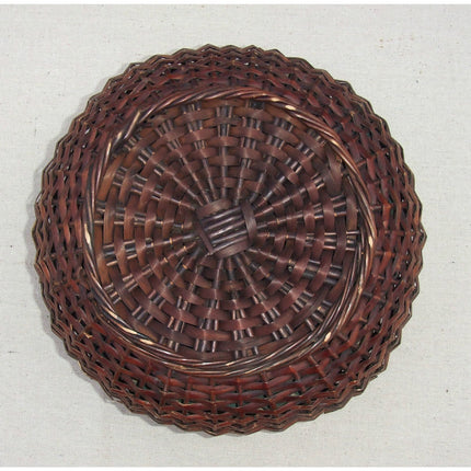 Antique Reed Sewing Basket with Fabric Liner