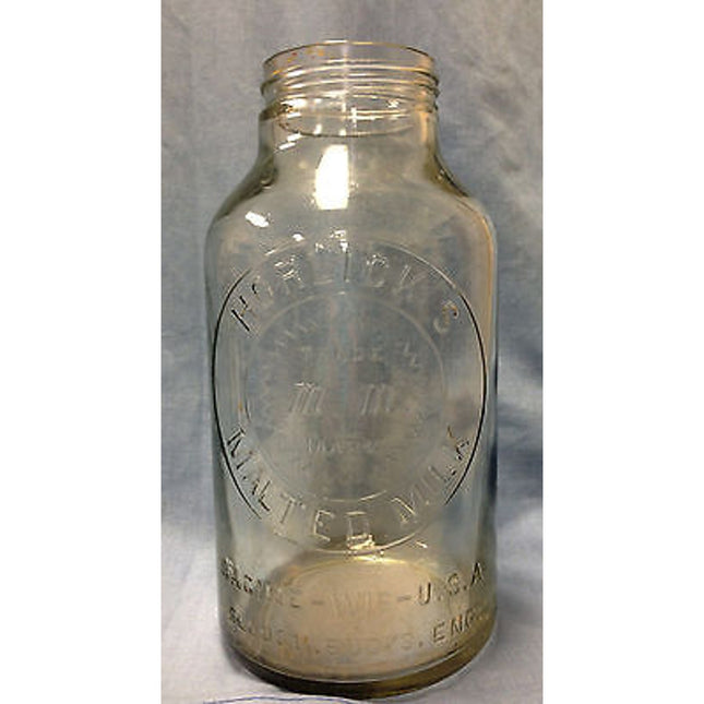 Vintage Horlick's Malted Milk Bottle – Early 1900s Glass Jar