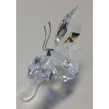Swarovski Crystal Butterfly on Frosted Leaf Figurine #0182920 Original Box