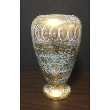Stangl Pottery #5022 Vase Gold & Turquoise Mid-Century Vintage