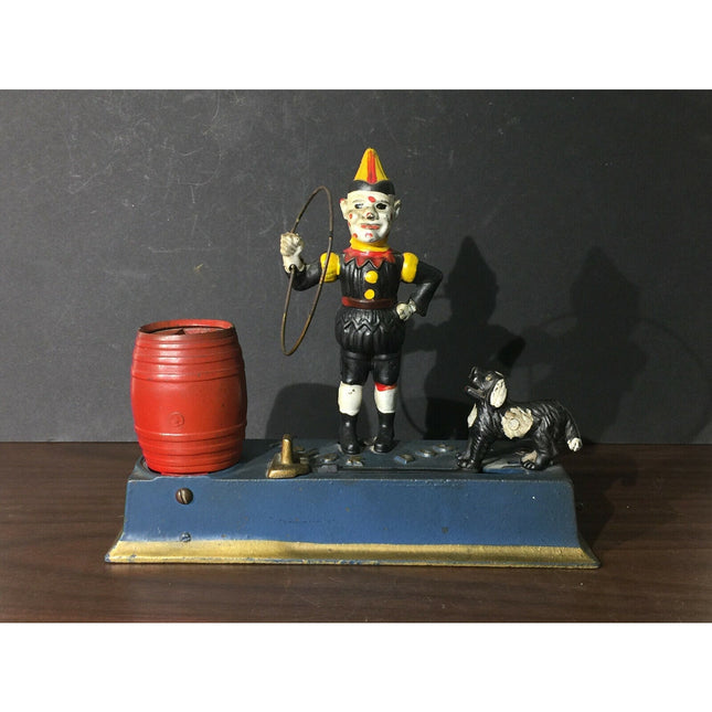 Hubley Trick Dog Mechanical Cast Iron Toy Bank Working All Original Vintage