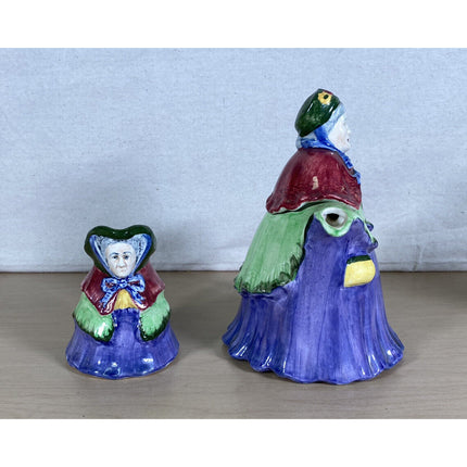 England “Little Old Lady” Pitcher & Creamer Set – 8 1/4" & 4 1/2" Tall