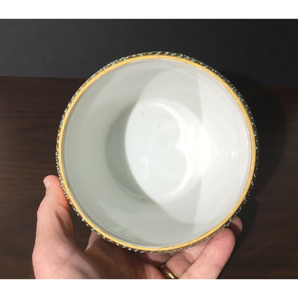 T&V Limoges France Hand Painted Porcelain Bowl Vase – Floral w/ Gold Trim