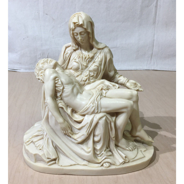 Vintage I.A.T. La Pietà Statue – Mary Holding Jesus Figurine 8.5" Religious