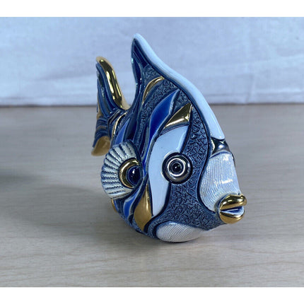 De Rosa Angel Fish Hand Carved Hand Painted Figurine in Box