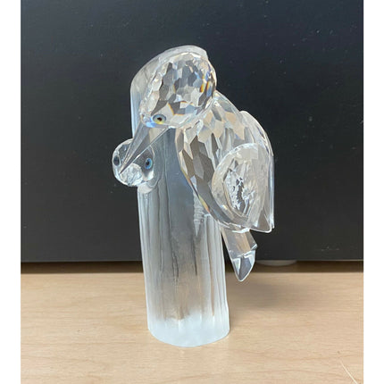 1988 Swarovski SCS Woodpeckers Figurine – Frosted Crystal Birds 4.25" No Box