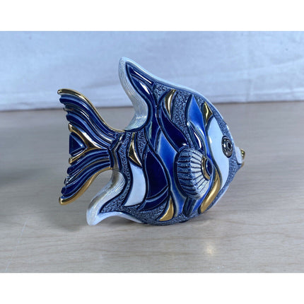 De Rosa Angel Fish Hand Carved Hand Painted Figurine Original Box 5"