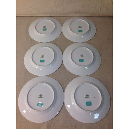Set of 6 Hutschenreuther Fruit Plates w/ Scalloped Edges, Stickers & Original Box