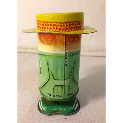 Vintage Apex Tin "Watch Me Grow Tall" Still Bank