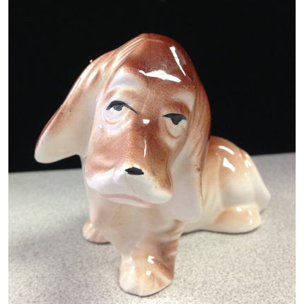 Vintage 1940s-50s Porcelain Basset Hound Dog Figurine