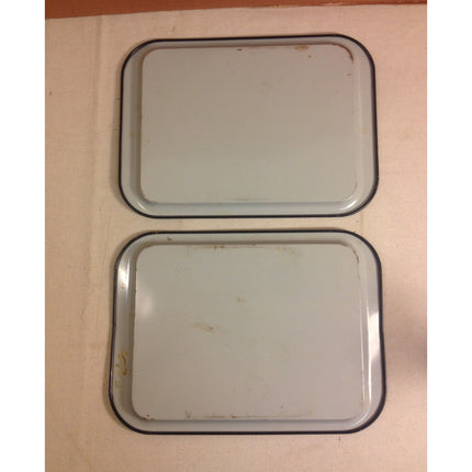 4 Mid-Century Modern TV Serving Trays – Black Floral Design, 1950s-60s