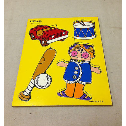 Vintage Playskool Puzzles – Set of 2 Wooden Pre-School Puzzles