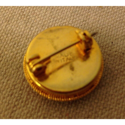 Vintage Italian Micro Mosaic Floral Round Pin / Brooch