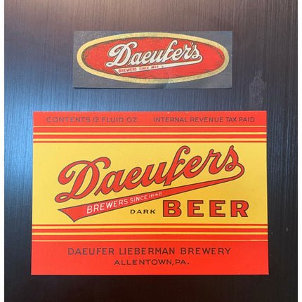 Daeufers Dark Beer Label – IRTP, Early 1930s