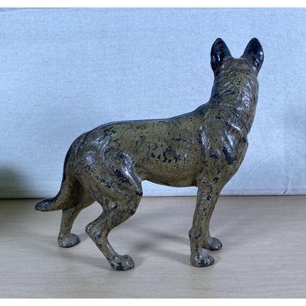 1930s Hubley Cast Iron German Shepherd Dog Vintage Doorstop