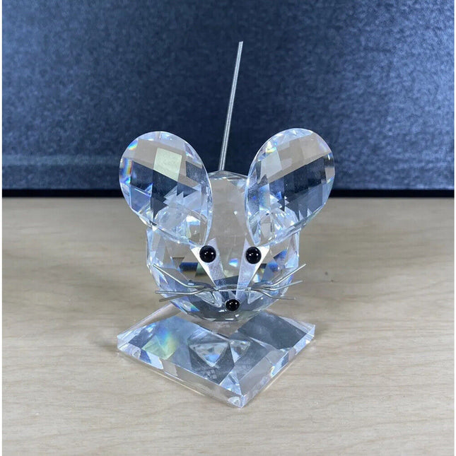 Swarovski Crystal 3” Mouse with Tail and Whiskers Figurine