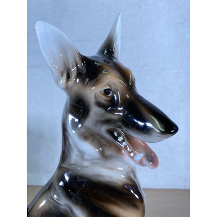 Wien Keramos Rudolf Chocholka Art Nouveau German Shepherd Alsatian Dog Figurine