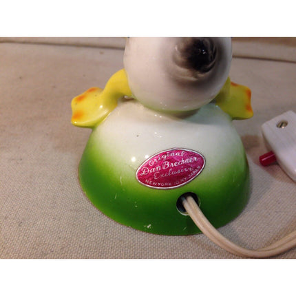 Vintage 1960s Dan Brechner Disney Donald Duck Porcelain Table Lamp w/ Shade