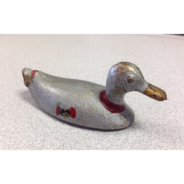 Vintage Hubley 3.5" Mallard Duck Painted Paperweight
