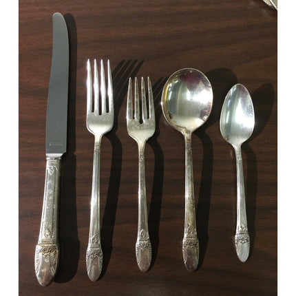 63-Piece 1847 Rogers Bros "First Love" Silverplate Flatware Set for 12