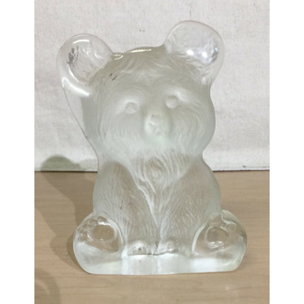 Viking Dalzell Frosted Glass Bear Figurine Handmade USA w/ Original Sticker