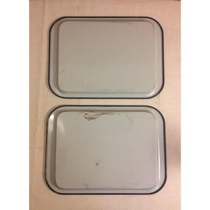 4 Mid-Century Modern TV Serving Trays – Black Floral Design, 1950s-60s