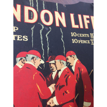 Early 1900s London Life Cigarettes Tin Advertising Sign – Extremely Rare Version