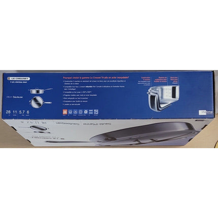 Le Creuset 11" 3-Ply Stainless Steel 6 Qt Saucepan with Lid — Brand New in Box