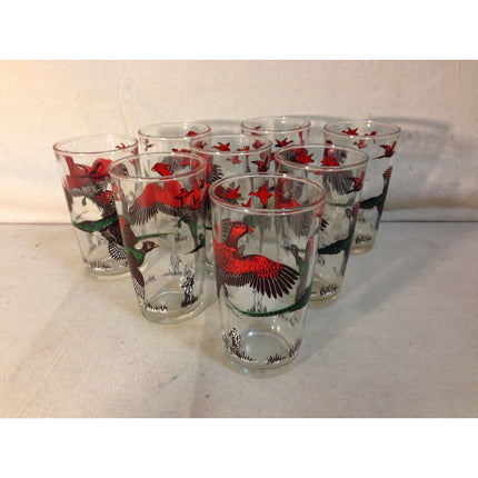 Vintage Hazel Atlas Wild Birds Glass Tumblers Set of 11 – Pheasants & Geese