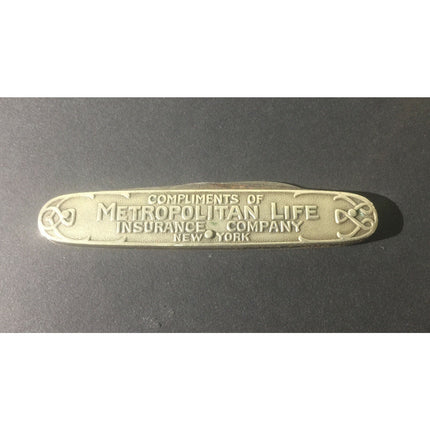 Vintage Metropolitan Life Insurance Pocket Knife A. Kastor & Bros. Silver Finish