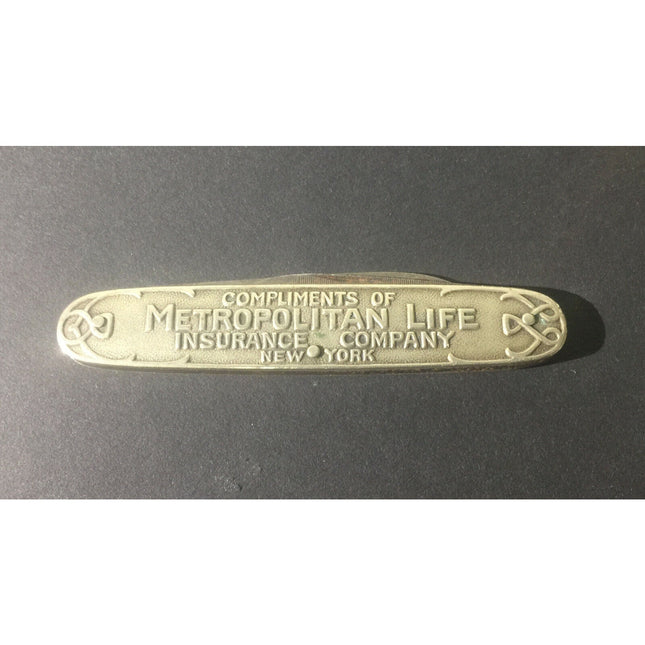 Vintage Metropolitan Life Insurance Pocket Knife A. Kastor & Bros. Silver Finish