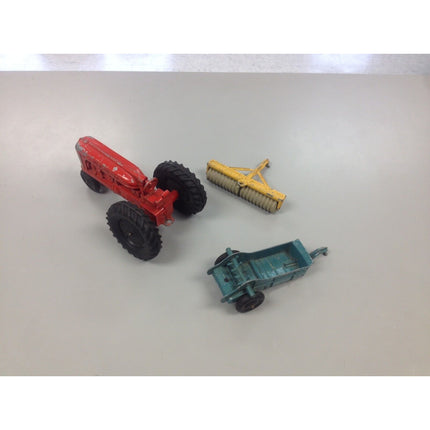 Vintage Hubley Jr. Die Cast Tractor w/ Manure Spreader & Disc – Farm Implements