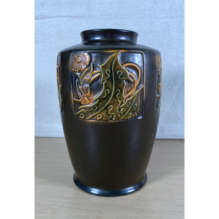 Roseville Rosecraft Panel Vase – 1920’s Pottery – 9” Tall