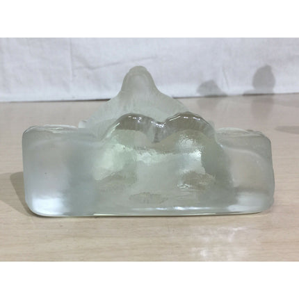Viking Dalzell Frosted Glass Bear Figurine Handmade USA w/ Original Sticker