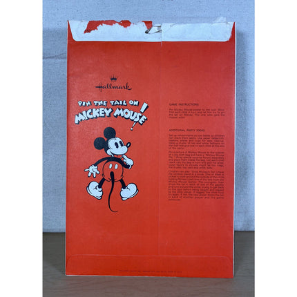 Vintage 1960s Hallmark Mickey Mouse Pin the Tail Party Game – Unused Disney