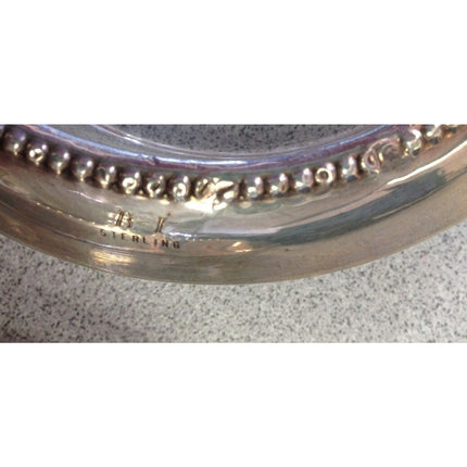 Vintage B.I. Sterling Silver Coasters Surrounding Crystal Bases – Set of 3