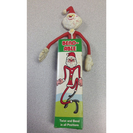 Vintage Fun World Bendable Santa Figure No. 7051 – Hong Kong, Original Box