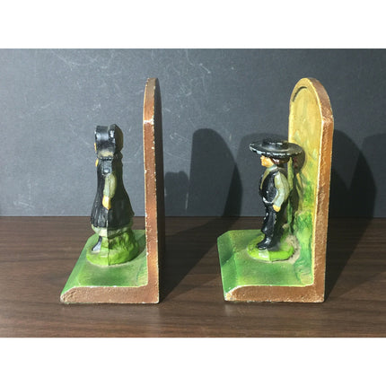 Vintage HTG John Wright Amish Cast Iron Bookends