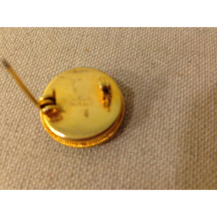 Vintage Italian Micro Mosaic Floral Round Pin / Brooch
