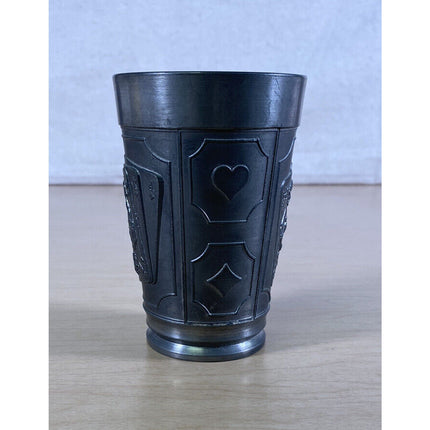 Vogel 95% Pewter Playing Cards Tumbler Collectible Vintage