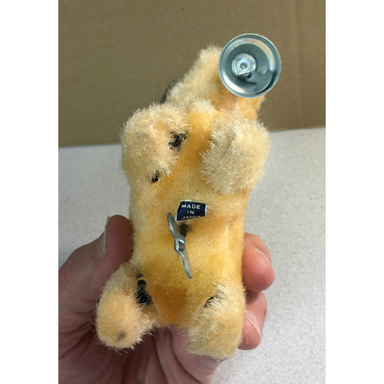 Vintage Japan Bell Ringer Pup Windup Toy 1950s–60s Working Tan & Gray